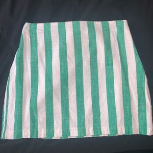 Forever21 Green Striped Skirt
